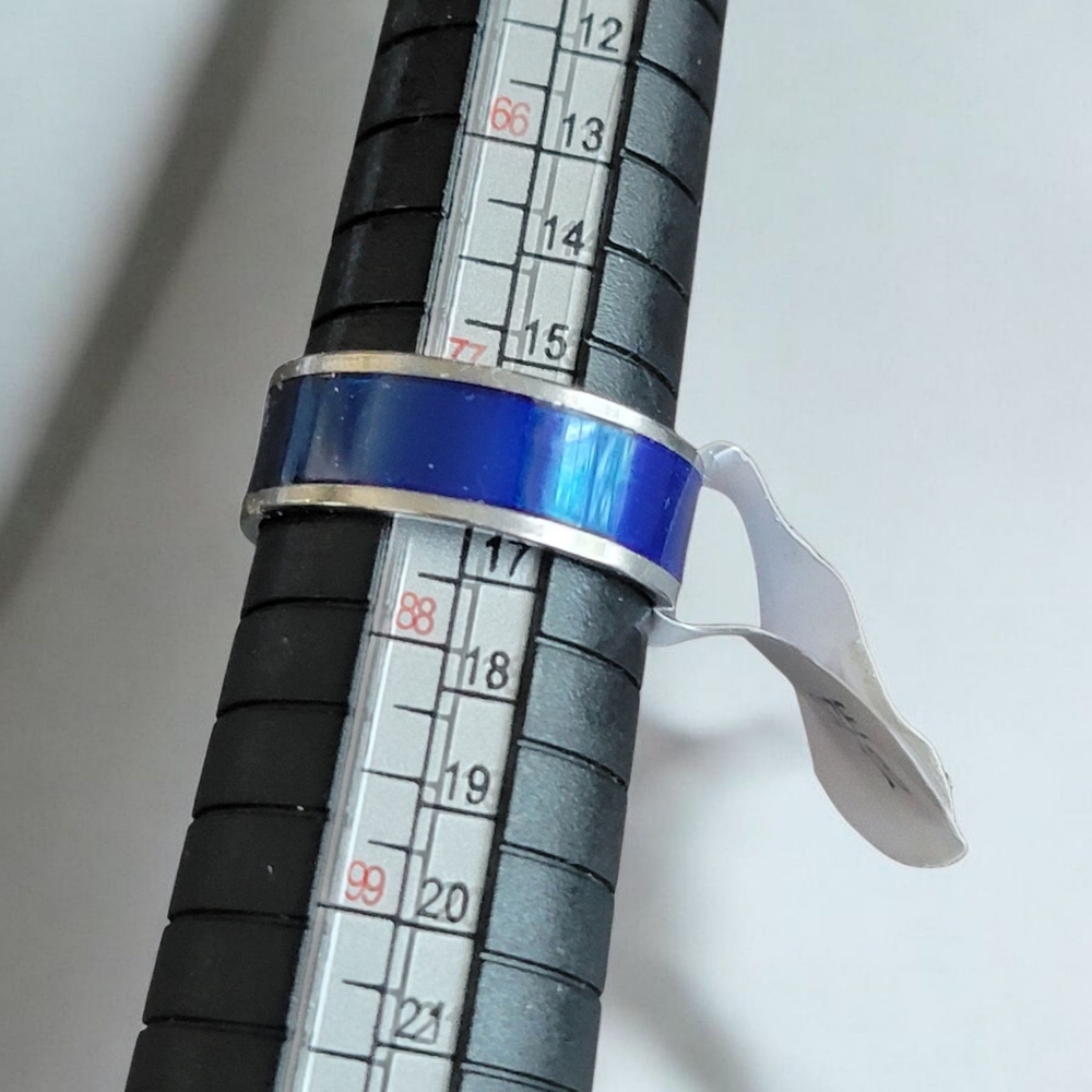 Blue Stainless Steel Men's Ring